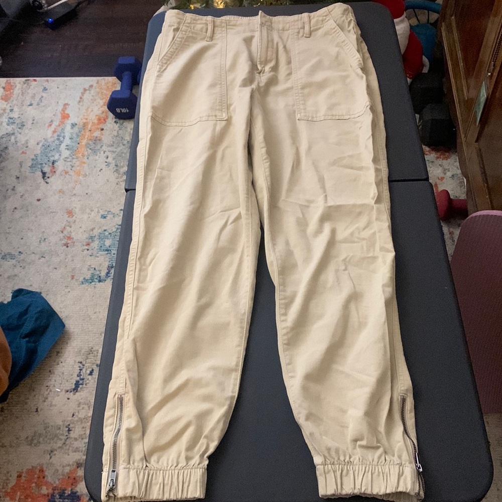 Linen khaki boyfriend pant
